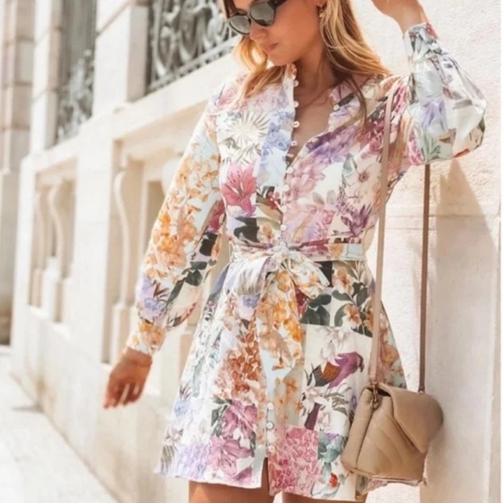 Zara Floral Mini Dress - Multicolor